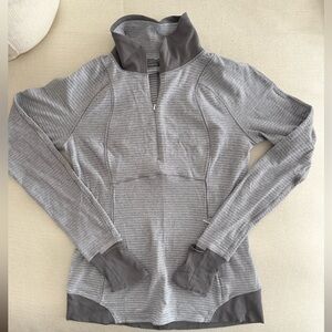 Lululemon Gray and White Running Half Zip